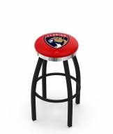 Florida Panthers Black Swivel Barstool with Chrome Accent Ring