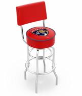 Florida Panthers Chrome Double Ring Swivel Barstool with Back