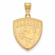 Florida Panthers Sterling Silver Gold Plated Large Pendant