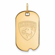 Florida Panthers Sterling Silver Gold Plated Small Dog Tag
