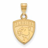 Florida Panthers Sterling Silver Gold Plated Small Pendant