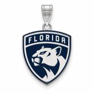 Florida Panthers Sterling Silver Large Enameled Pendant