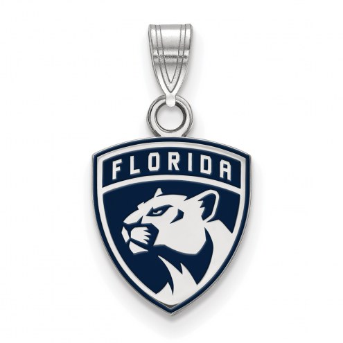 Florida Panthers Sterling Silver Small Enamel Pendant