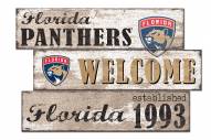 Florida Panthers Welcome 3 Plank Sign