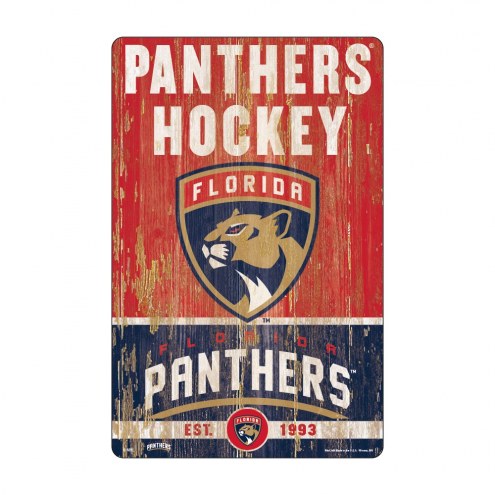 Florida Panthers Slogan Wood Sign