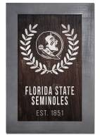 Florida State Seminoles 11" x 19" Laurel Wreath Framed Sign