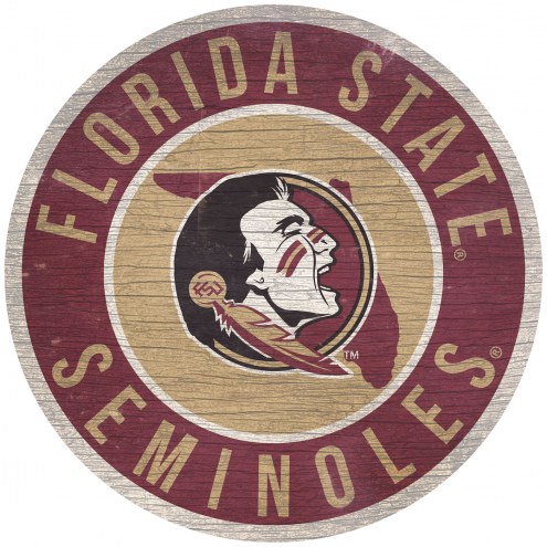 Florida State Seminoles 12&quot; Circle with State Sign