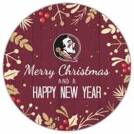 Florida State Seminoles 12" Merry Christmas & Happy New Year Sign