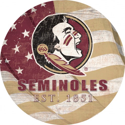 Florida State Seminoles 12&quot; Team Color Flag Circle Sign