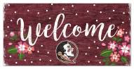 Florida State Seminoles 6" x 12" Floral Welcome Sign