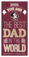Florida State Seminoles Best Dad in the World 6" x 12" Sign