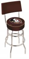 Florida State Seminoles Chrome Double Ring Swivel Barstool with Back