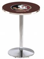 Florida State Seminoles Chrome Pub Table with Round Base