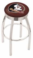 Florida State Seminoles Chrome Swivel Barstool with Ribbed Accent Ring