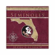 Florida State Seminoles Coordinates 10" x 10" Sign
