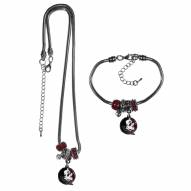Florida State Seminoles Euro Bead Necklace & Bracelet Set