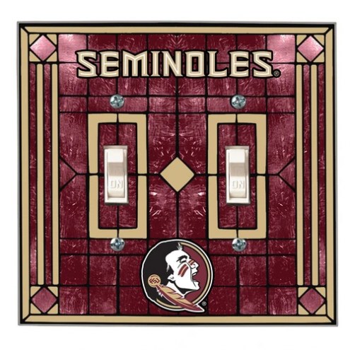 Florida State Seminoles Glass Double Switch Plate Cover