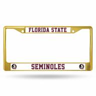 Florida State Seminoles Gold Colored Chrome License Plate Frame