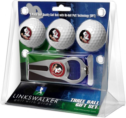 Florida State Seminoles Golf Ball Gift Pack with Hat Trick Divot Tool