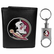 Florida State Seminoles Leather Tri-fold Wallet & Valet Key Chain