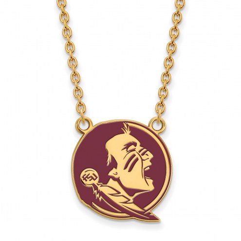 Florida State Seminoles Sterling Silver Gold Plated Large Pendant Necklace