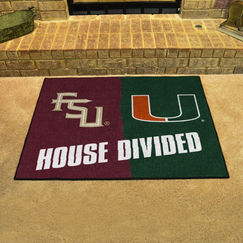 Florida State Seminoles/Miami Hurricanes House Divided Mat