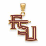 Florida State Seminoles Sterling Silver Gold Plated Large Enameled Pendant