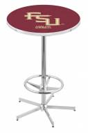 Florida State Seminoles Script Chrome Bar Table with Foot Ring