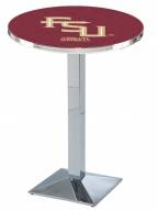 Florida State Seminoles Script Chrome Bar Table with Square Base