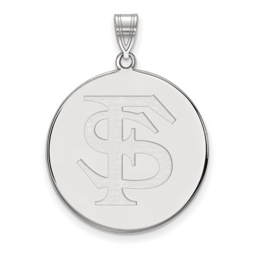 Florida State Seminoles Sterling Silver Extra Large Disc Pendant