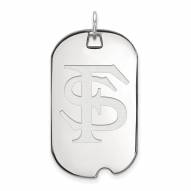Florida State Seminoles Sterling Silver Large Dog Tag Pendant