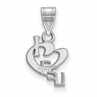 Florida State Seminoles Sterling Silver Small I Love Logo Pendant