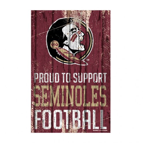 Florida State Seminoles Proud to Support Wood Sign