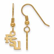 Florida State Seminoles Sterling Silver Gold Plated Extra Small Dangle Earrings