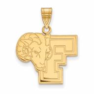 Fordham Rams NCAA Sterling Silver Gold Plated Large Pendant