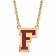 Fordham Rams Sterling Silver Gold Plated Large Pendant Necklace