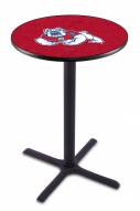 Fresno State Bulldogs Black Wrinkle Bar Table with Cross Base