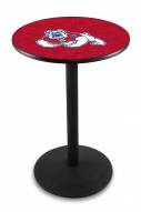 Fresno State Bulldogs Black Wrinkle Bar Table with Round Base