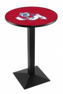 Fresno State Bulldogs Black Wrinkle Pub Table with Square Base