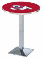 Fresno State Bulldogs Chrome Bar Table with Square Base