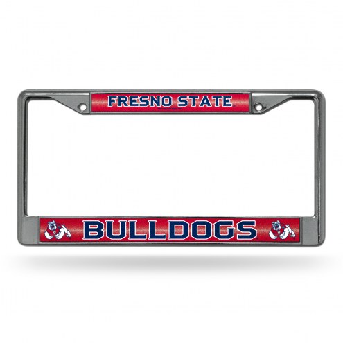 Fresno State Bulldogs Chrome Glitter License Plate Frame