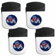 Fresno State Bulldogs 4 Pack Chip Clip Magnet with Bottle Opener