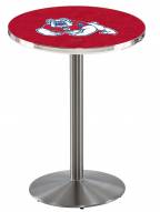Fresno State Bulldogs Stainless Steel Bar Table with Round Base