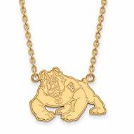 Fresno State Bulldogs Sterling Silver Gold Plated Large Pendant Necklace