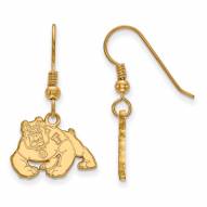 Fresno State Bulldogs Sterling Silver Gold Plated Small Dangle Earrings