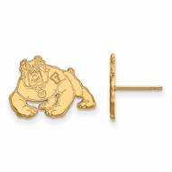 Fresno State Bulldogs Sterling Silver Gold Plated Small Post Earrings