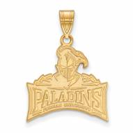 Furman Paladins College Sterling Silver Gold Plated Large Pendant