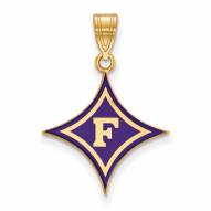 Furman Paladins Sterling Silver Gold Plated Large Enameled Pendant