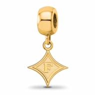 Furman Paladins Sterling Silver Gold Plated Small Dangle Bead