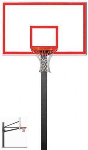 Gared Endurance Fixed Height Basketball Hoop with 72&quot; Steel Backboard